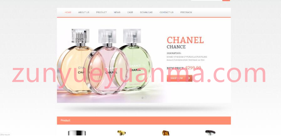 EyouCMSE响应式香水外贸企业响应式英文网站模板